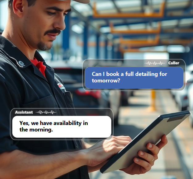 Customers want quick answers for detailing, memberships, or services. Let them book...
