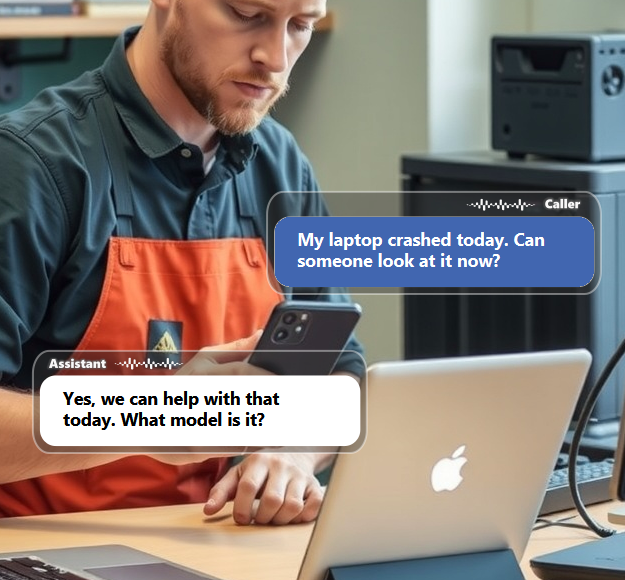 When a customer has a crashed laptop, broken desktop, virus problem, or...