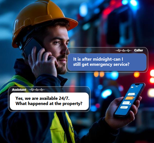 Disasters do not happen on a 9-to-5 schedule. With AI answering calls...