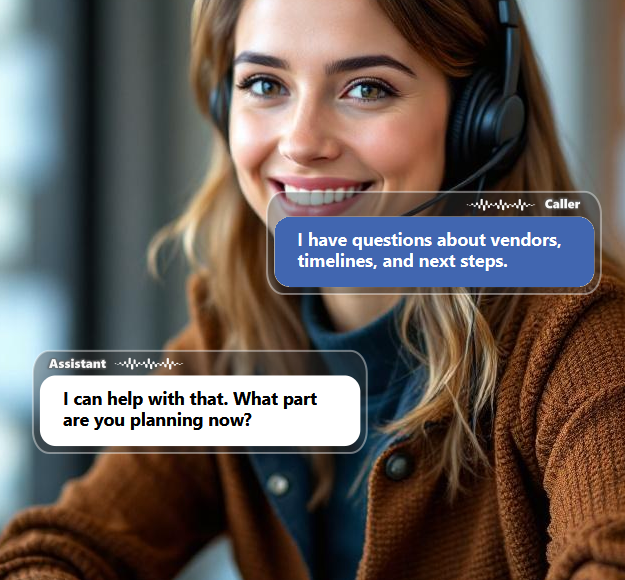 Prospective clients often call with urgent questions about services, planning timelines, package...