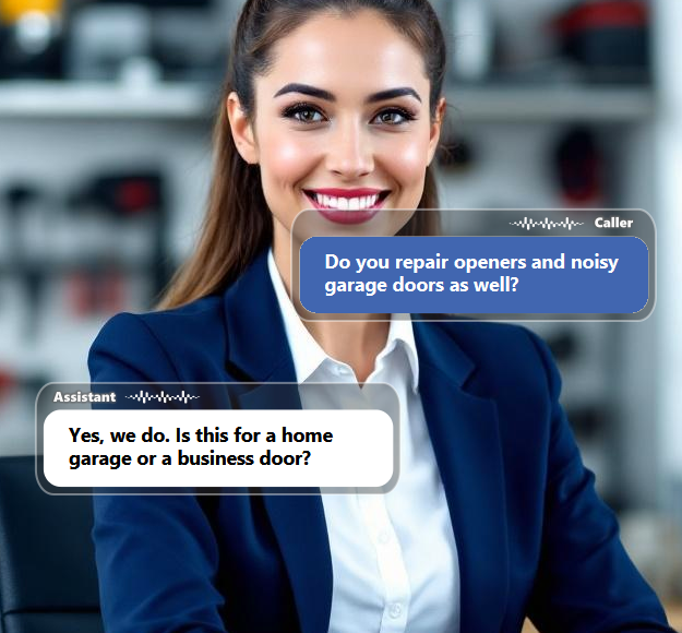 Customers often ask about service areas, availability, common repair issues, opener replacements,...