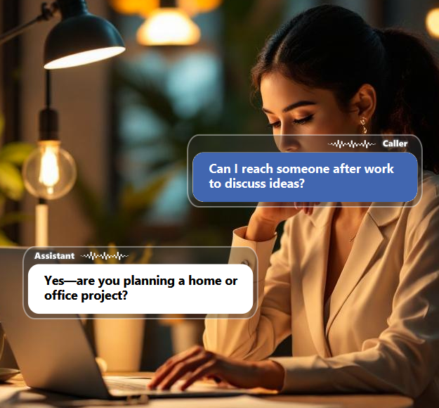 Design inquiries often come in after work hours when homeowners finally have...