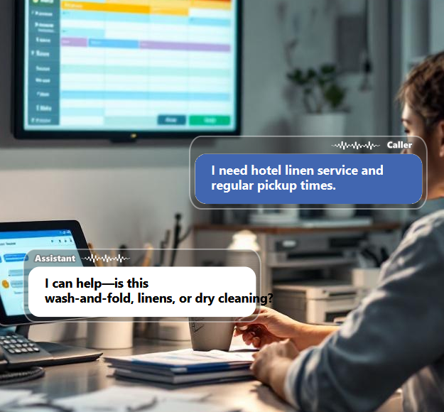 Laundry businesses may receive calls for residential wash-and-fold, dry cleaning, pickup and...