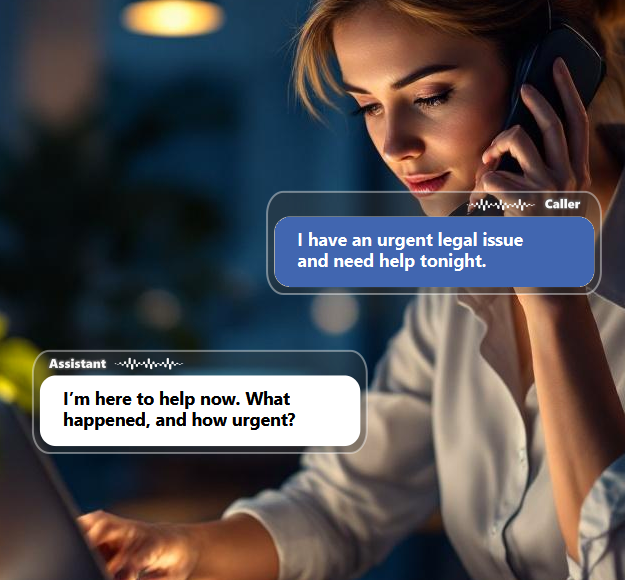 Legal issues rarely arise only during office hours. With AI answering calls...