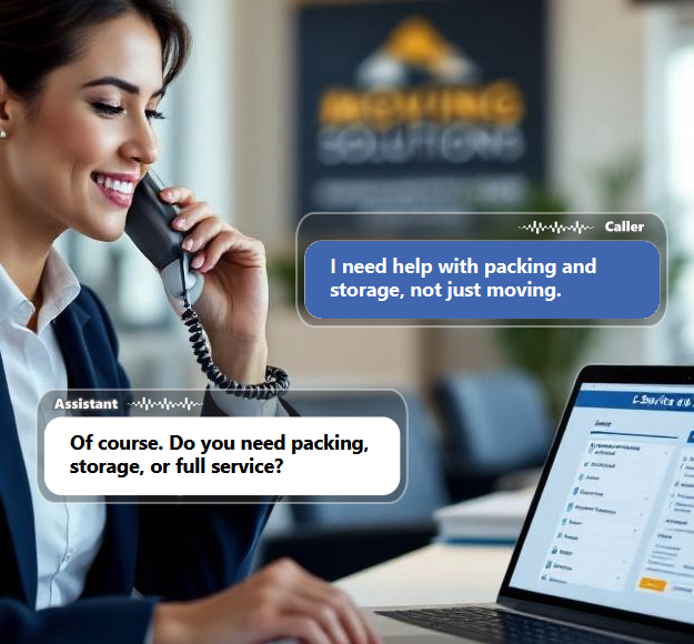 Moving companies handle many types of calls, including residential moves, commercial moves,...
