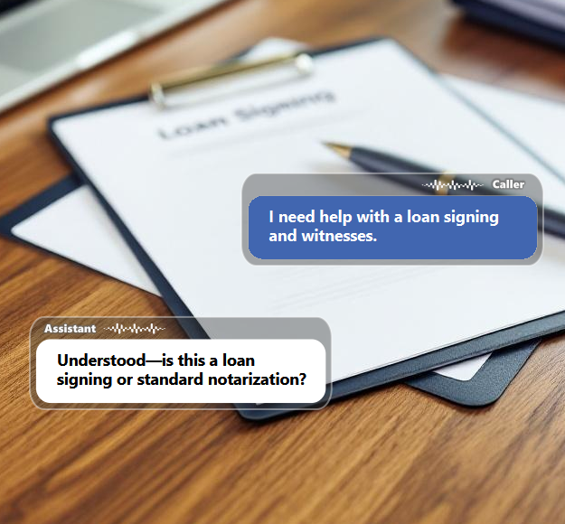 Notary calls may involve acknowledgments, jurats, loan signings, affidavits, travel forms, mobile...