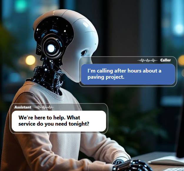 Paving prospects do not always call during office hours. Some reach out...
