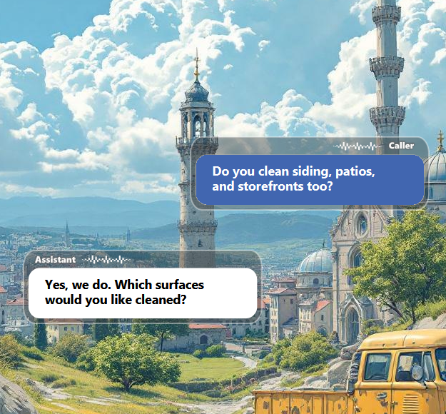 Customers often have questions about surfaces you clean, availability, service areas, preparation...