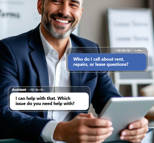 Residents and prospects often call with questions about office hours, rent payment...