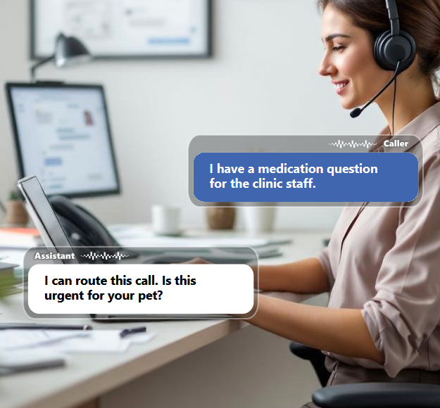 A veterinary practice handles a wide range of calls, including urgent symptoms,...